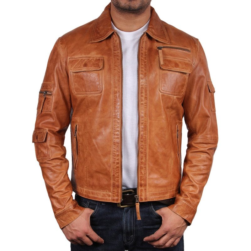 Tan Leather Jacket - Hazard
