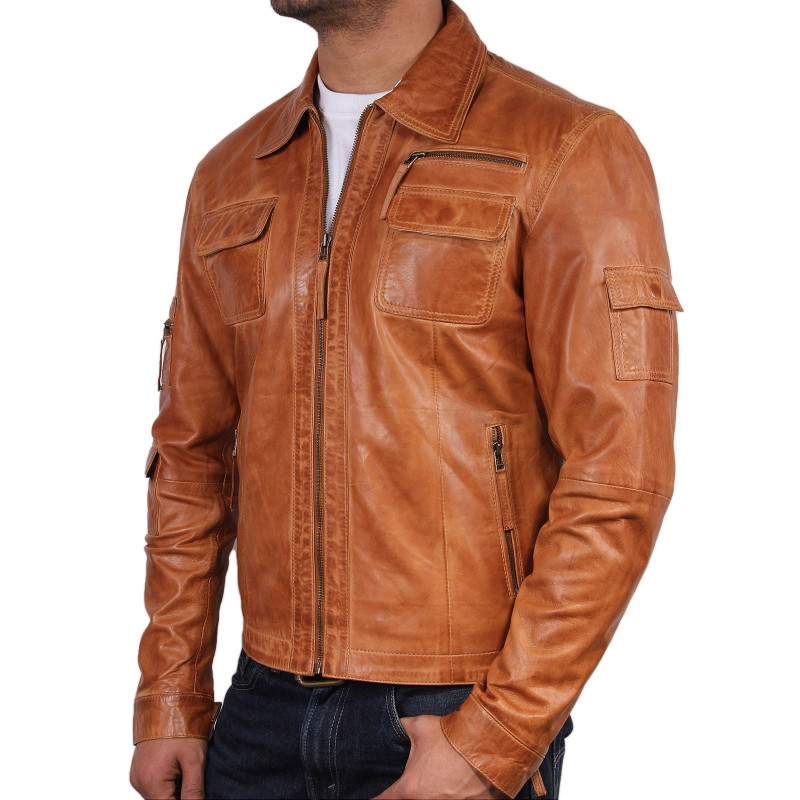 Tan Leather Jacket Mens - Jacket