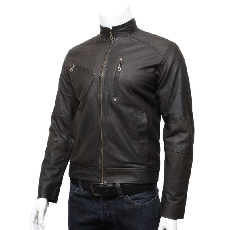 Mens Brown Classic Latest Design Biker Leather Jacket-Darcy