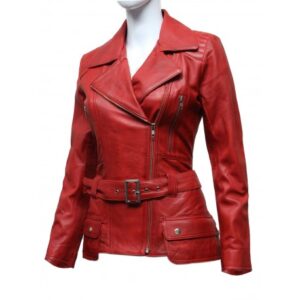 ladies-women-stylish-olive-leather-biker-jacket