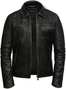Men's Distressed Leather Jacket