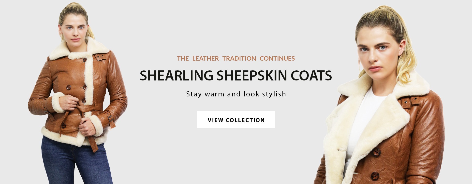 Womens leather shearling sheepskin coat