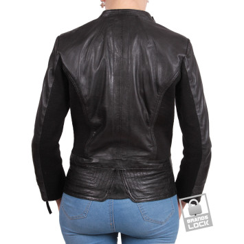 Ladies Leather Biker Jacket - Julia