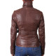 Ladies Brown Leather Jacket - Elfie