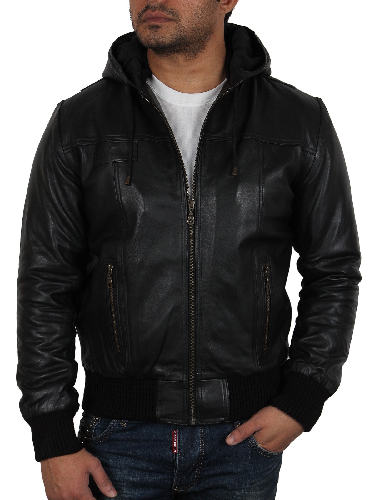 Leather hoodie black pubg фото 56