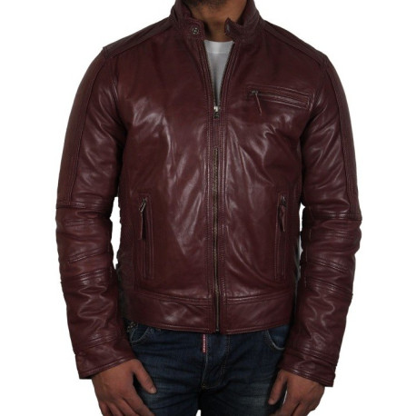 Men’s Tan Leather Jacket - Liam