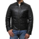 Mens Black Leather Biker Jacket - Marsh