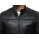 Mens Black Leather Biker Jacket - Marsh