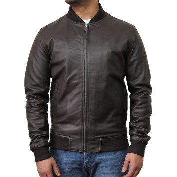 Mens Brown Leather Jacket - Bret