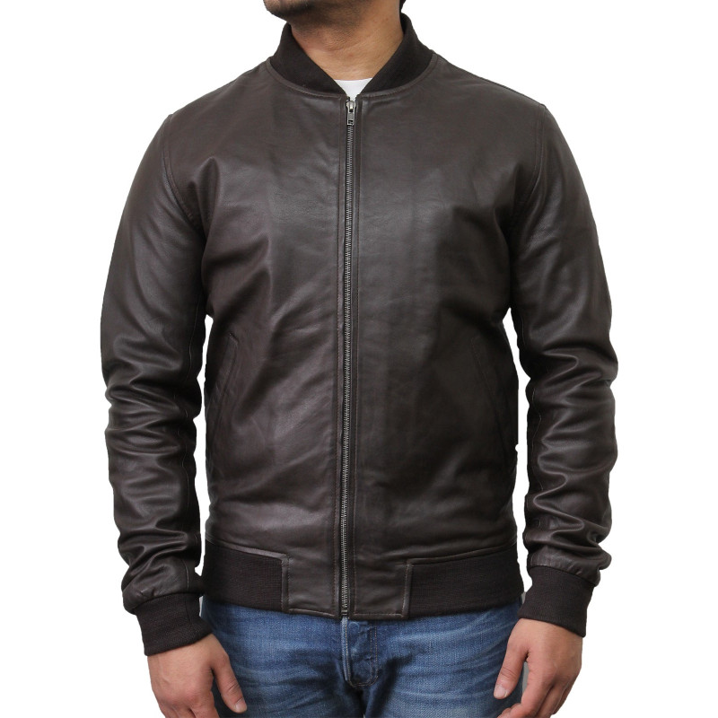 Mens Brown Leather Jacket - Bret - Brandslock