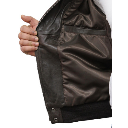 Leather Bomber Jacket Mens | Real Soft Lambskin Leather Jacket For Men