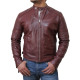 Men's Brown Biker Leather Jacket - Cary