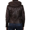 Womens  Black Biker Leather Jacket - Carol 