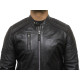 Men's Leather Biker Jacket Brown - Cary