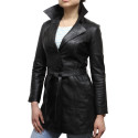 Leather Jacket Womens | Real Nappa Lamb Leather Long Jacket For Women