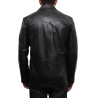 Men's Black Leather Blazer Jacket- Andre