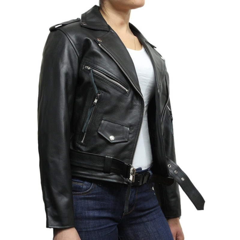 women s black leather biker jacket bnwt