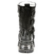 New Rock Black Leather Biker Metallic Boots - M107-S2