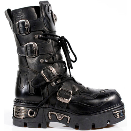Mens new rock boots m107.S3, Mens new rock leather biker goth boots