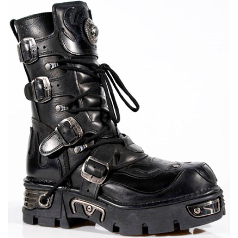 Mens new rock boots m107.S3, Mens new rock leather biker goth boots