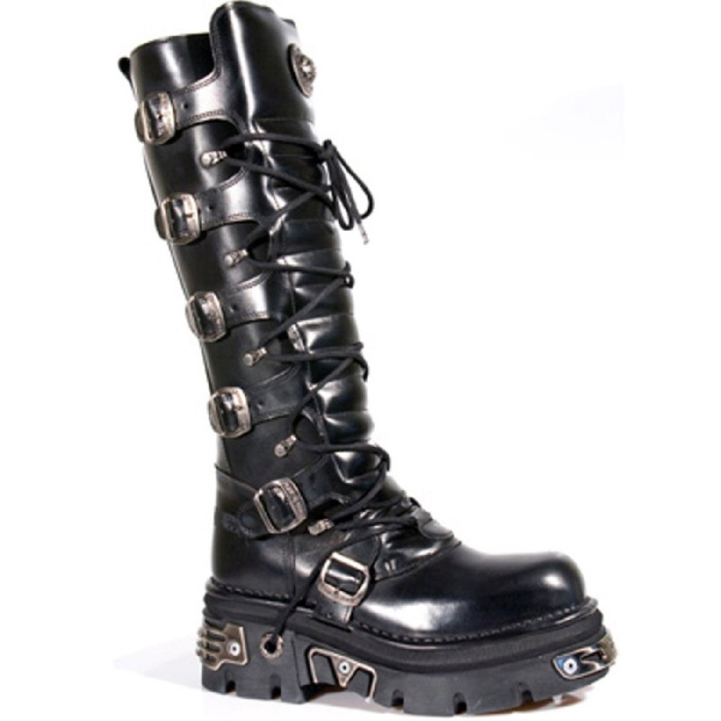 Mens new rock boots m272, Mens new rock leather biker goth boots
