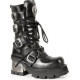 New Rock Black Leather Biker Unisex Gothic Metallic Boots - M.373.S3