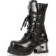 New Rock Black Leather Biker Unisex Gothic Metallic Boots - M.373.S3