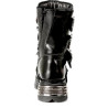 New Rock Metallic Black Leather Stunning Biker Boots - M.391-S1
