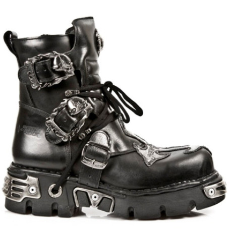 Mens new rock stylish boots M.407, Mens new rock leather biker boots
