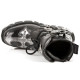 New Rock Black Leather Metallic Reactor Biker Boots - M.407-S1