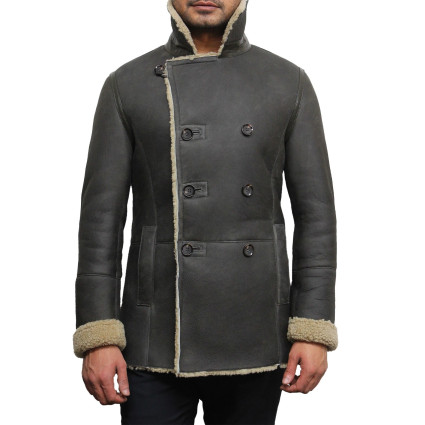 Men's shearling sheepskin jacket - Rambo