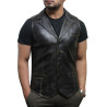 Men's Vintage Rub Off Smart Leather Waistcoat Designer Fit-Ansel