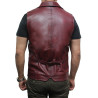 Men's Vintage Black Smart Leather Waistcoat Designer Fit-Ansel