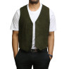 Mens Leather Waistcoat From Smooth Exclusive Goat Suede Classic Smart Leather 