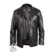 Men's Black Leather Blazer - Typo