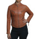  Vintage Womens real Leather Biker Jacket Lambskin 