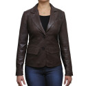 Leather Jacket Womens | Real Soft Nappa Lamb Leather Blazer Jacket For Women