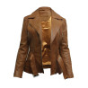 Ladies Women Stylish Olive Leather Biker Jacket-Kate