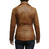 Ladies Women Stylish Olive Leather Biker Jacket-Kate