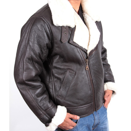 Men's shearling sheepskin jacket - Warid