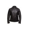 Men's Black Lambskin Genuine Leather Biker Jacket Designer Look