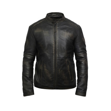 Men's Leather Biker Jacket Genuine Lambskin Vintage
