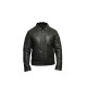  Men's Leather Biker Jacket Harrington Casual Slim Fit