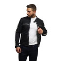 Men's Classic Black Distressed Real Leather Biker Jacket 