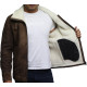 Men's Genuine Shearling Sheepskin Spanish Merino Leather Jacket Vintage