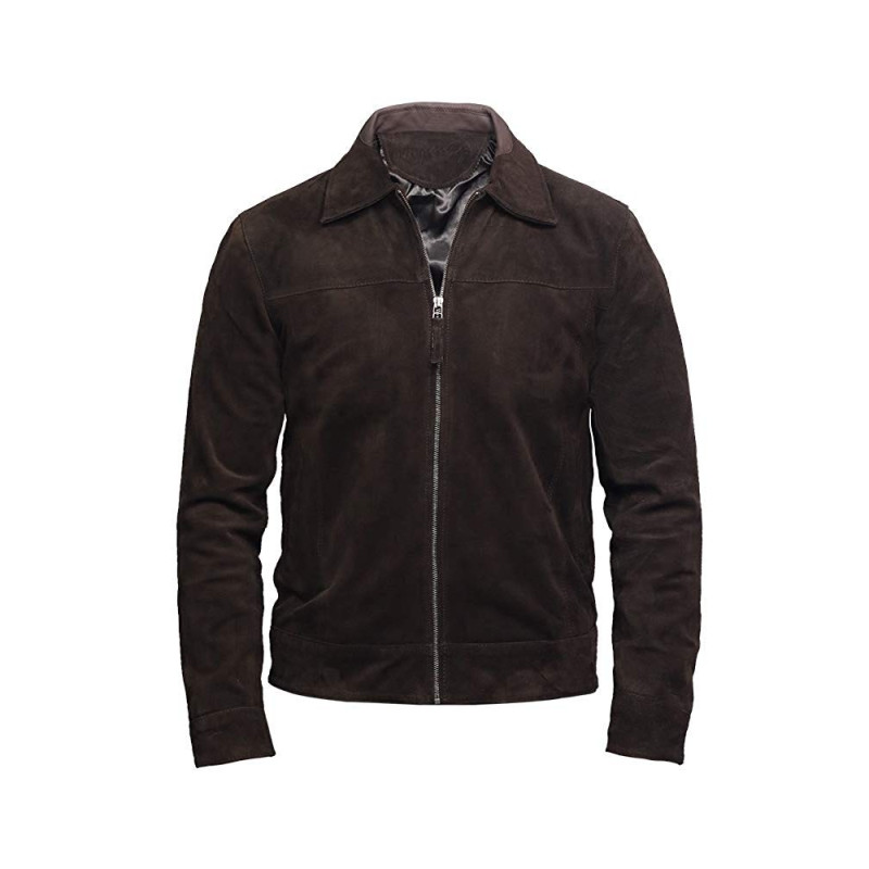Men/'s New Classic Tan 100/% Genuine Goat Suede Leather Harrington Shirt Jacket