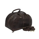 Genuine Leather Travel Duffle Bag (Brown)