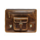 Unisex Genuine Leather Laptop Messenger Shoulder Bag Briefcase Style (Dark Tan)