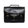 Unisex Genuine Leather Laptop Messenger Shoulder Bag Briefcase Style (Black)