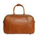 Genuine Leather Travel Overnight Duffel Bag (Tan)